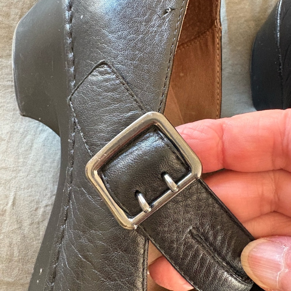 Dansko Black Leather Mary Jane Clog - Picture 10 of 16